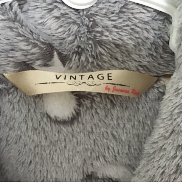 Peignoir doux gris/blanc gr.M - Picture 4 of 5